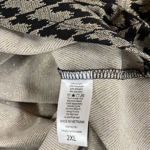 LuLaRoe New Elegant Black Metallic Gold Nicole Dress 2XL NWT - Picture 10 of 12